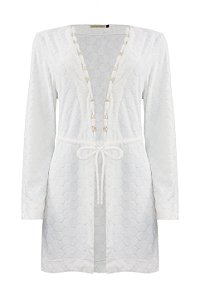 Blusa Comporta Pois Off White Terry