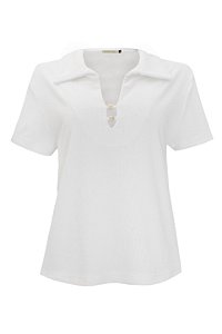 Blusa Newport Pois Off White Terry