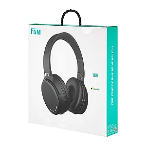 Fone de Ouvido sem fio, Bluetooth 5.0, IOS/Android, marca FAM, modelo A062, Branco.