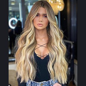 2 telas de tic tcs de cabelo  bio humano com mechas idêntico ao cabelo humano .