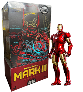 Boneco  Iron Man Mark III  3  Diecast  Escala 1/6 Hot Toys  ED especial -  Geek