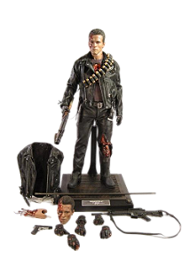 Boneco DX13 Exterminador do Futuro  2 T-800 Battle Damaged  1/6 Hot toys  -  Geek