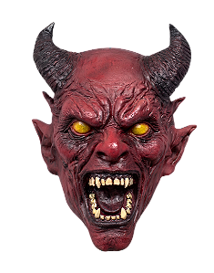 Máscara Cosplay Realista Terror Horror Halloween Demônio com chifres em látex