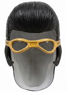 Máscara de Látex Meia Face de Elvis Presley – Estilo Retrô Realista para Fantasias, Shows e Halloween