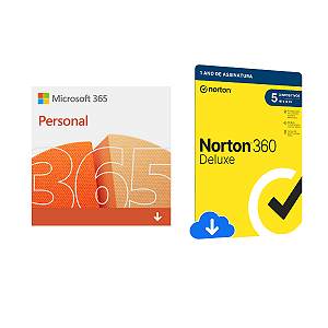 Microsoft 365 Personal  + Norton 360 Deluxe 50gb - 1 Usuario digital Via Download