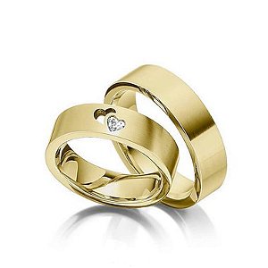 Par de Alianças Two Hearts