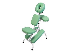 Cadeira para Quick Massage / Shiatsu Verde Claro com Estrutura Branca - Legno