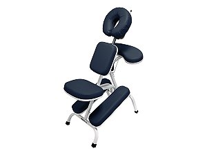 Cadeira para Quick Massage / Shiatsu Azul Escuro com Estrutura Branca - Legno