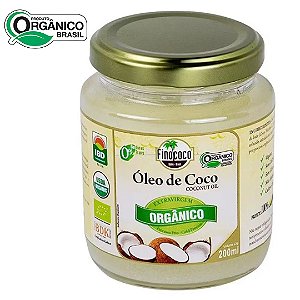 Óleo de Coco Orgânico Extra Virgem 200ml Finococo Nacional