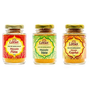 Kit Tempero Ayurvedico Pita Kapha Vata 55g Lotus