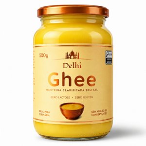 Manteiga Ghee Clarificada Delhi 500g Zero Lactose, Sem Caseína, Zero Sódio,