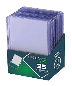 Toploader 3x4 (35pt) pacote c/ 25 unidades - Nacional Cards