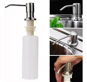 Dosador De Detergente Dispenser Para Cuba Inox Embutir Prata