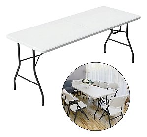Mesa Dobrável Reforçada Maleta Portatil Camping Praia 1,80m