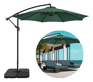 Ombrelone Guarda Sol Praia Jardim Lateral 3 Metros Com Base
