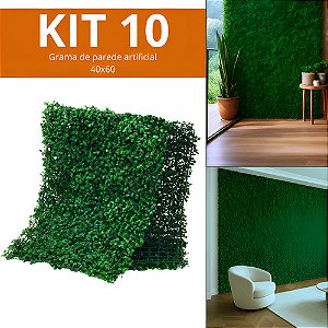 Kit 10 Grama Sintética Placas Para Jardim Muro Inglês 60x40