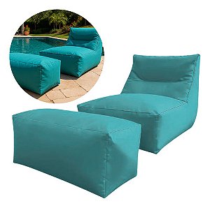 Puff Capa Verde Tecido Poltrona Sofá Decorativo Conforto Com Apoio para pés Tecido Poliester Premium