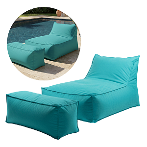 Puff Capa Verde Tecido Poltrona Sofá Decorativo Conforto Com Apoio para pés Tecido Poliester Premium