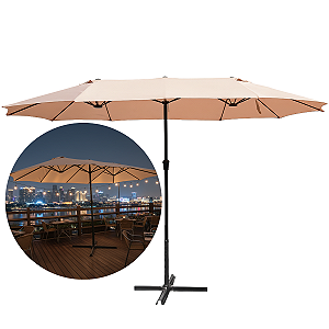 Guarda Sol Duplo Ombrelone Jardim Piscina Verão 4,6 M Grande