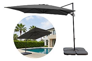 Guarda Sol Roman Jardim Piscina Ombrelone 2,70m Com Base 60l