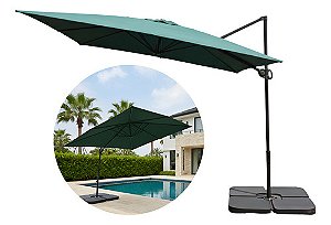 Guarda Sol Roman Jardim Piscina Ombrelone 2,70m Com Base 60l