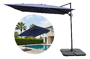 Guarda Sol Roman Jardim Piscina Ombrelone 2,70m Com Base 60l