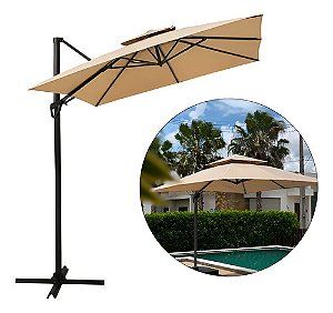 Ombrelone Guardasol Suspenso Roma 3x3 Premium Jardim Piscina