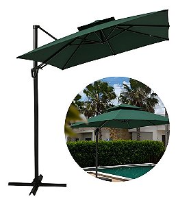 Ombrelone Guardasol Suspenso Roma 3x3 Premium Jardim Piscina