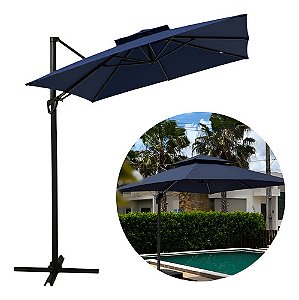 Ombrelone Guardasol Suspenso Roma 3x3 Premium Jardim Piscina
