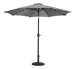 Ombrelone Central Redondo 2,70 Metros C/ Led + Base 12kg