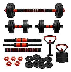 Kit Halteres Treino Peso 20 Kg Anilhas Ajustáveis Musculação