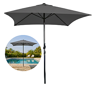 Ombrelone Guarda Sol Central 2 Metros Jardim Quadrado Cinza