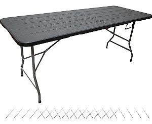 Mesa Dobrável Maleta C/ Alça 1,80m Texturizada Portatil