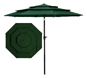 Guarda Sol Central Revomax 2,70m para Praia e Piscina Verde Escuro