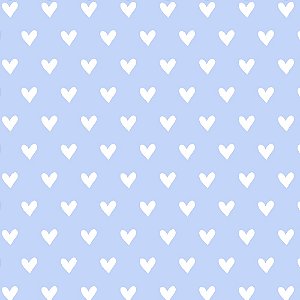 16717 - Corações Branco e Azul Fat Quarter