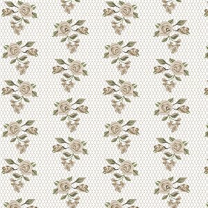 16727 - Xadrez Branco e Bege Fat Quarter - Tecidos Fabricart