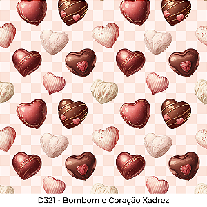 D321 - Bombom e Coração Xadrez