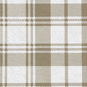 LE016 -  Linho Estampado Xadrez Tartan Castanho