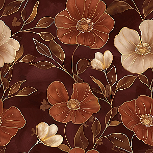 M044 - Matelassê Flores Marrons