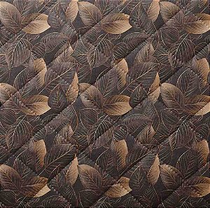 M051 - Matelassê Folhas Pretas