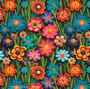 M061 - Matelassê Floral Bordado
