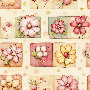 D1833 - Maçã e Flor Patch Flores