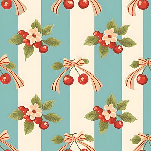 D1854 - Cherry Bow Listra Azul