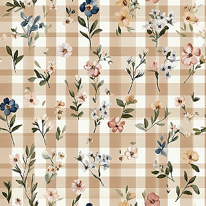 D1903 - Pet Chic Flores no Xadrez