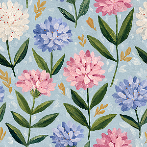 D1948 - Flores Tricolores Voando em Azul