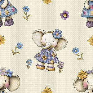 D2212 - Bichinhos Blue Lavender Elefantes