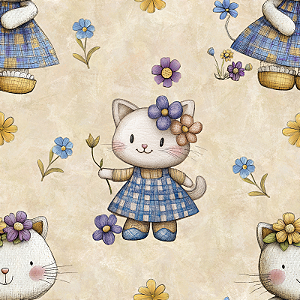 D2215 - Bichinhos Blue Lavender Gatinhas