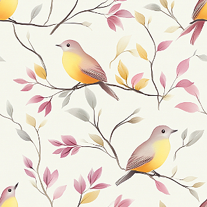 D2226 - Yellow Spring Pássaros