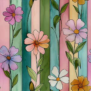 D2438 - Dany Atelie - Flores em Listras