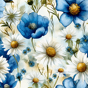 D2263 - Blue Meadow Margarida no Creme